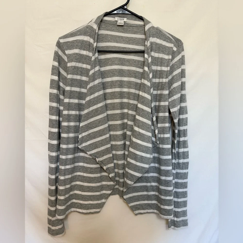 J. Crew Striped Always‎ Cascading Cardigan Size Medium